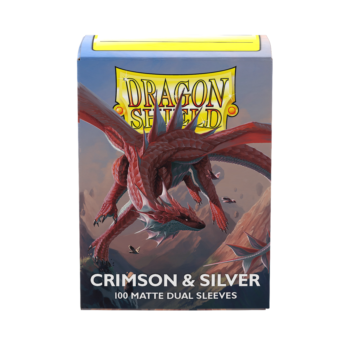 DS - Standard Dual Sleeves: Crimson & Silver [Matte] (100 Sleeves)